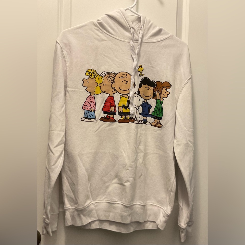 Peanuts White Cotton Blend Hoodie